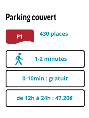 Exemple de tarif 2026 sur le Parking P1